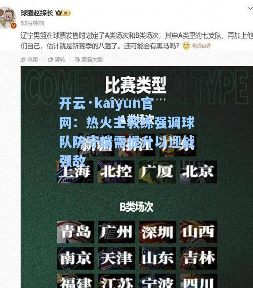 开云·kaiyun官网：热火主教练强调球队防守端需提升以迎战强敌